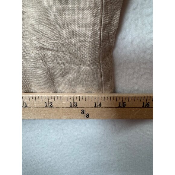 Man In the Studio Linen palazzo pants Beige coastal wide leg sz M - Picture 8 of 9